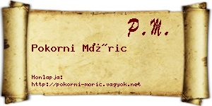 Pokorni Móric névjegykártya